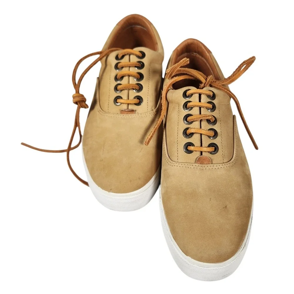 Paul Shark Yachting Men Suede Sneakers Casual Lace Up Beige EU 41 US 8